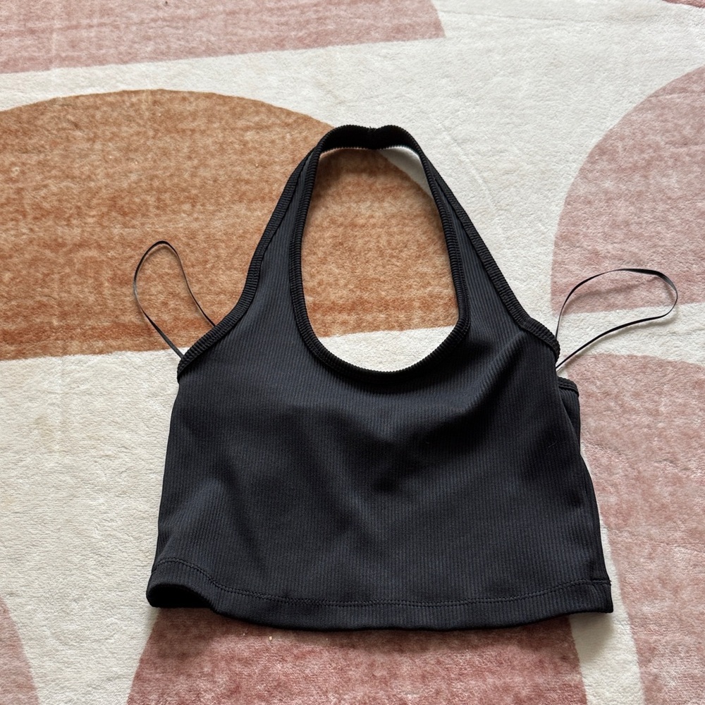 Black Halter Crop Top